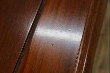中古　希少デザイン　花梨(カリン)材　猫脚の優美な曲線と彫刻が目を引く唐木ダイニングテーブル　(R-084418)