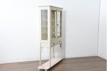 和製アンティーク　三面ガラス　お気に入りを可愛らしく収納できるケビントガラスケース　(R-084419)