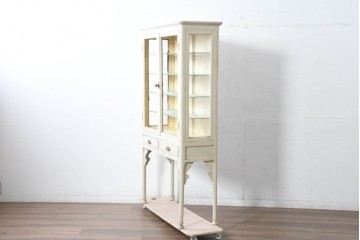 和製アンティーク　三面ガラス　お気に入りを可愛らしく収納できるケビントガラスケース　(R-084419)