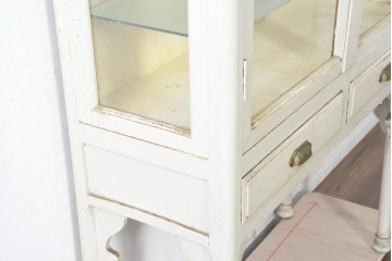 和製アンティーク　三面ガラス　お気に入りを可愛らしく収納できるケビントガラスケース　(R-084419)