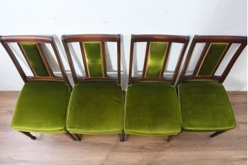中古　美品　神戸洋家具　メープル不二屋　上品な佇まいが魅力的なダイニングチェア4脚セット(椅子、イス、アームレスチェア、ばら売り可能)(R-084420)