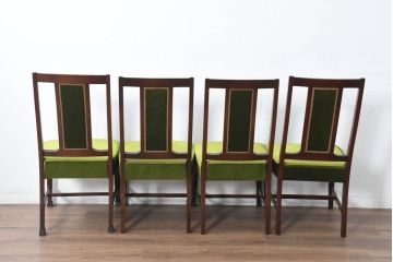 中古　美品　神戸洋家具　メープル不二屋　上品な佇まいが魅力的なダイニングチェア4脚セット(椅子、イス、アームレスチェア、ばら売り可能)(R-084420)
