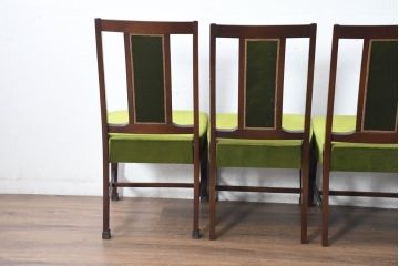 中古　美品　神戸洋家具　メープル不二屋　上品な佇まいが魅力的なダイニングチェア4脚セット(椅子、イス、アームレスチェア、ばら売り可能)(R-084420)