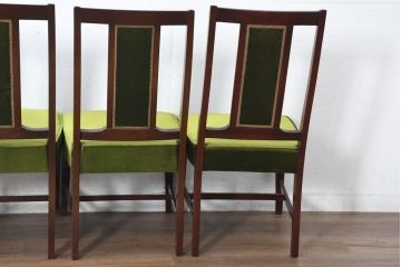 中古　美品　神戸洋家具　メープル不二屋　上品な佇まいが魅力的なダイニングチェア4脚セット(椅子、イス、アームレスチェア、ばら売り可能)(R-084420)