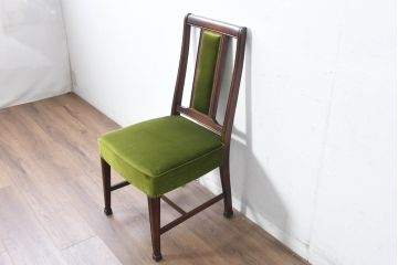中古　美品　神戸洋家具　メープル不二屋　上品な佇まいが魅力的なダイニングチェア4脚セット(椅子、イス、アームレスチェア、ばら売り可能)(R-084420)