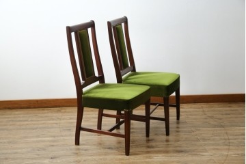 中古　美品　神戸洋家具　メープル不二屋　上品な佇まいが魅力的なダイニングチェア2脚セット　(R-084420)