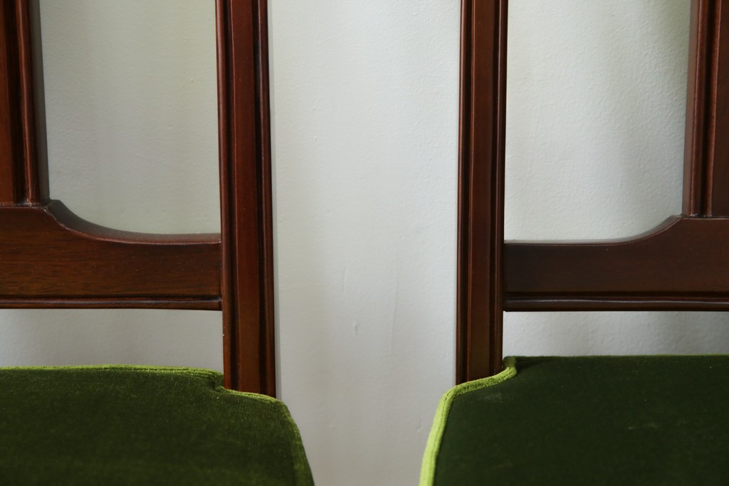 中古　美品　神戸洋家具　メープル不二屋　上品な佇まいが魅力的なダイニングチェア2脚セット　(R-084420)