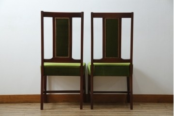 中古　美品　神戸洋家具　メープル不二屋　上品な佇まいが魅力的なダイニングチェア2脚セット　(R-084420)
