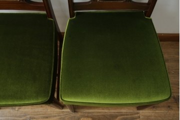 中古　美品　神戸洋家具　メープル不二屋　上品な佇まいが魅力的なダイニングチェア2脚セット　(R-084420)