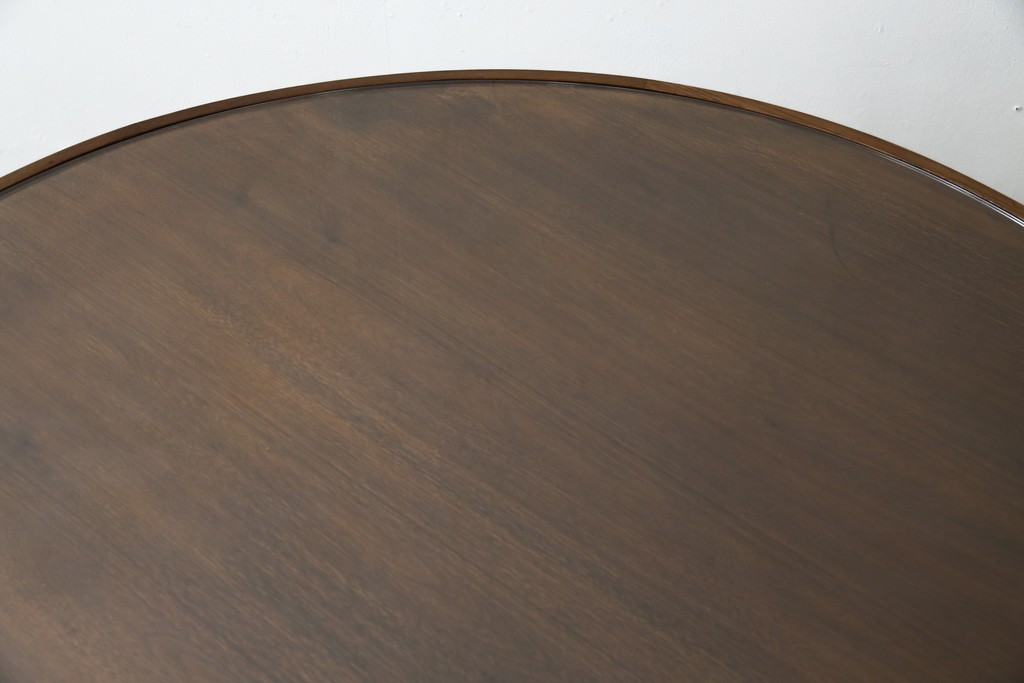 中古　藤栄(FUJIEI )　ペスコ(PESCO )　木の温もりとガラスの抜け感が魅力のラウンドテーブル　(R-084433)