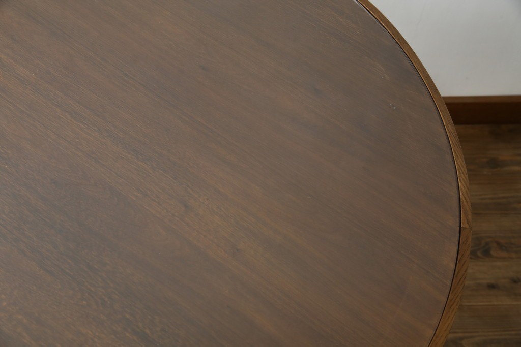 中古　藤栄(FUJIEI )　ペスコ(PESCO )　木の温もりとガラスの抜け感が魅力のラウンドテーブル　(R-084433)