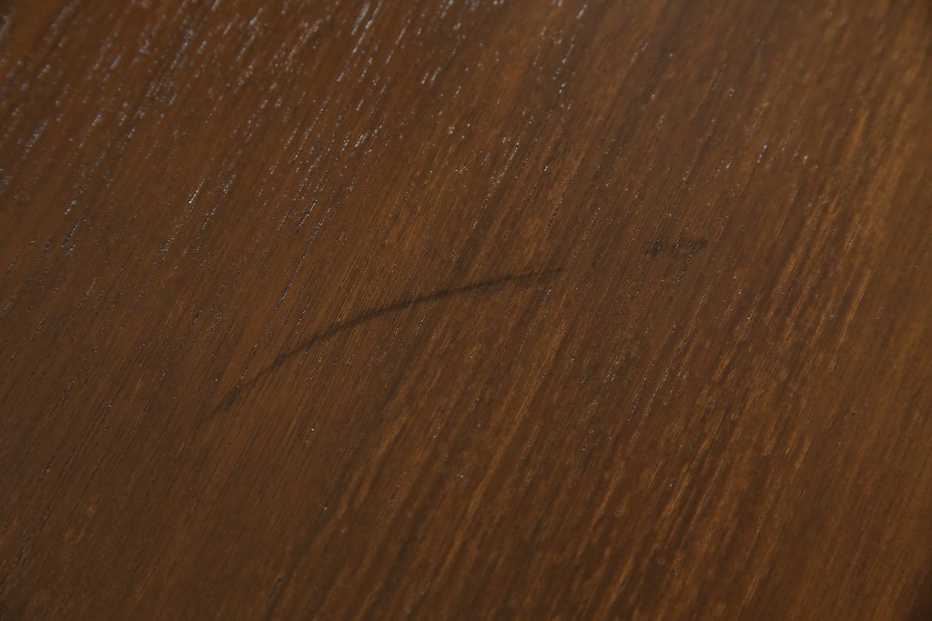 中古　藤栄(FUJIEI )　ペスコ(PESCO )　木の温もりとガラスの抜け感が魅力のラウンドテーブル　(R-084433)