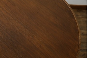 中古　藤栄(FUJIEI )　ペスコ(PESCO )　木の温もりとガラスの抜け感が魅力のラウンドテーブル　(R-084433)