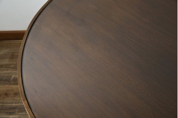 中古　藤栄(FUJIEI )　ペスコ(PESCO )　木の温もりとガラスの抜け感が魅力のラウンドテーブル　(R-084433)