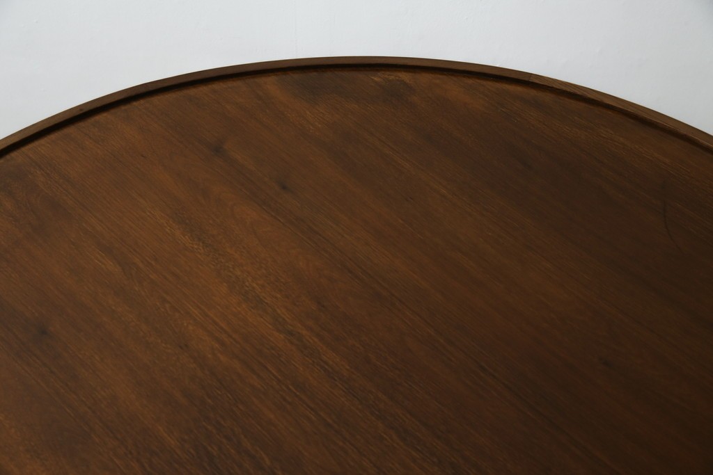 中古　藤栄(FUJIEI )　ペスコ(PESCO )　木の温もりとガラスの抜け感が魅力のラウンドテーブル　(R-084433)