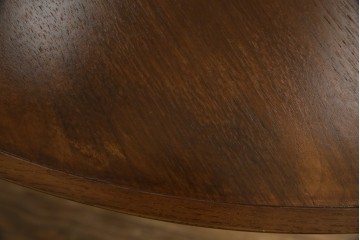 中古　藤栄(FUJIEI )　ペスコ(PESCO )　木の温もりとガラスの抜け感が魅力のラウンドテーブル　(R-084433)