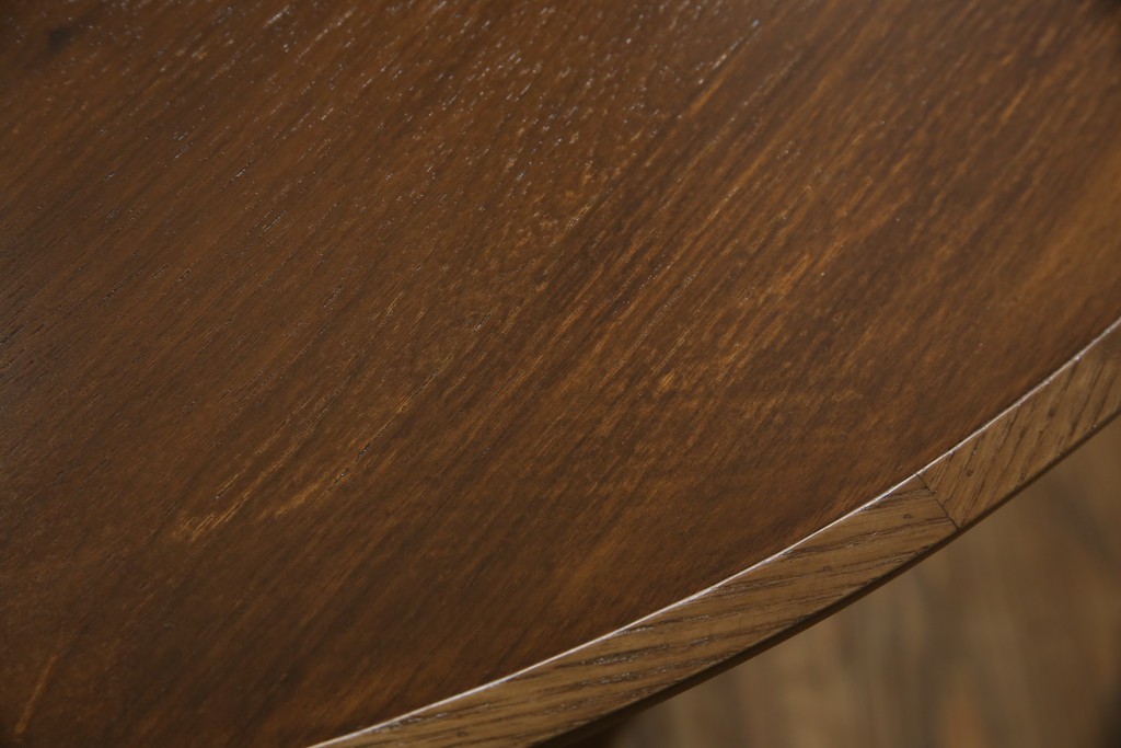 中古　藤栄(FUJIEI )　ペスコ(PESCO )　木の温もりとガラスの抜け感が魅力のラウンドテーブル　(R-084433)