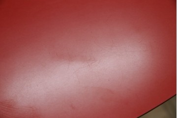 和製ビンテージ　ADAL(アダル)　レッドカラーがアクセント!放射状に伸びるレッグがオブジェのようなリンクテーブル　定価約20万円　(R-084434)