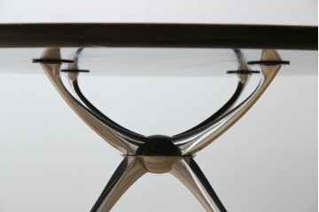 和製ビンテージ　ADAL(アダル)　レッドカラーがアクセント!放射状に伸びるレッグがオブジェのようなリンクテーブル　定価約20万円　(R-084434)