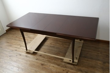 中古　美品　神戸洋家具　メープル不二屋　上品なカラーが高級感を醸し出すエクステンションテーブル　(R-084435)