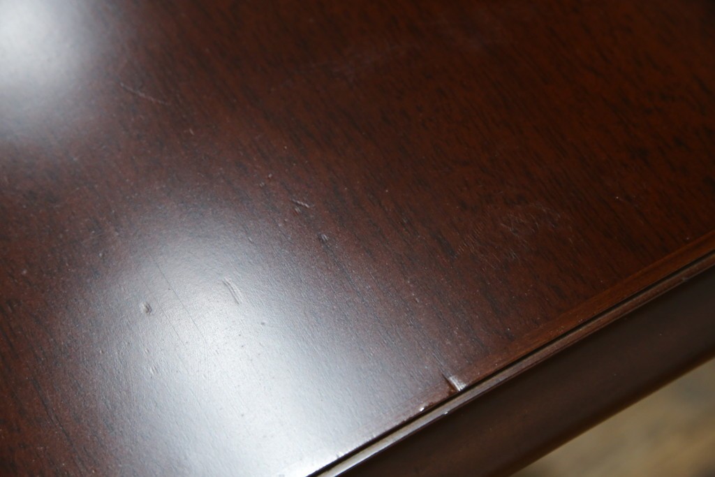 中古　美品　神戸洋家具　メープル不二屋　上品なカラーが高級感を醸し出すエクステンションテーブル　(R-084435)