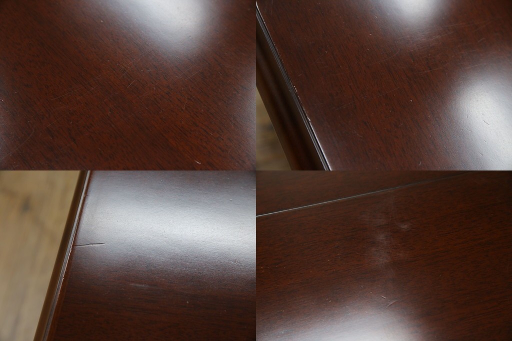 中古　美品　神戸洋家具　メープル不二屋　上品なカラーが高級感を醸し出すエクステンションテーブル　(R-084435)