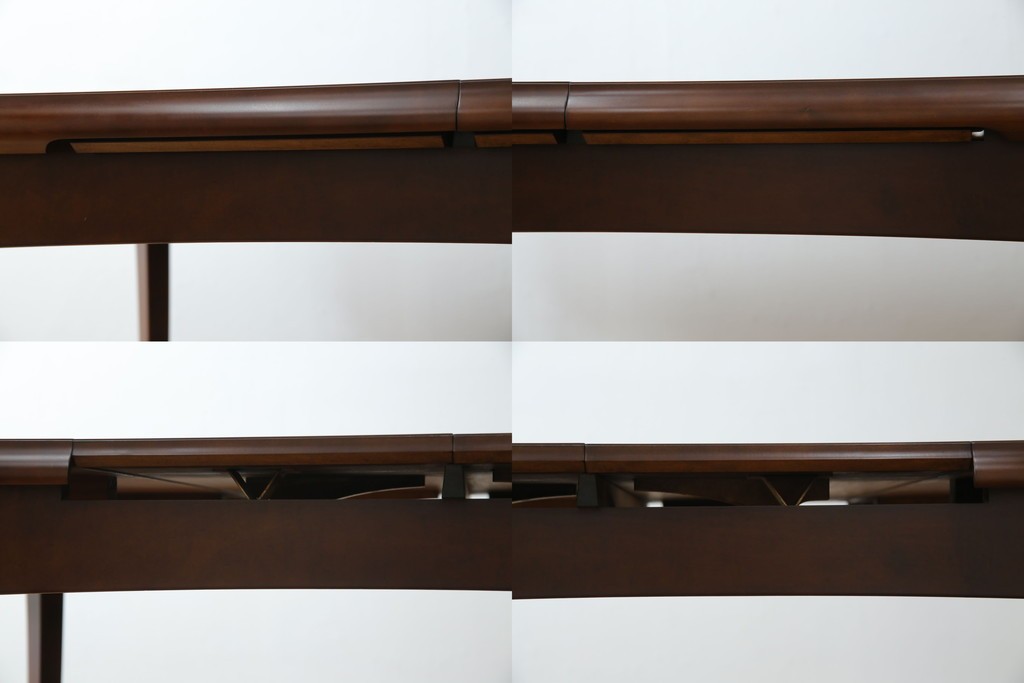 中古　美品　神戸洋家具　メープル不二屋　上品なカラーが高級感を醸し出すエクステンションテーブル　(R-084435)