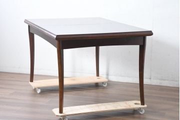 中古　美品　神戸洋家具　メープル不二屋　上品なカラーが高級感を醸し出すエクステンションテーブル(ダイニングテーブル、拡張式テーブル、伸長式、食卓、4人掛け、6人掛け、8人掛け、4人用、6人用、8人用)(R-084435)