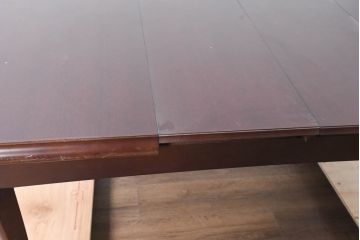 中古　美品　神戸洋家具　メープル不二屋　上品なカラーが高級感を醸し出すエクステンションテーブル(ダイニングテーブル、拡張式テーブル、伸長式、食卓、4人掛け、6人掛け、8人掛け、4人用、6人用、8人用)(R-084435)
