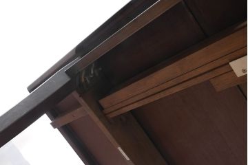 中古　美品　神戸洋家具　メープル不二屋　上品なカラーが高級感を醸し出すエクステンションテーブル(ダイニングテーブル、拡張式テーブル、伸長式、食卓、4人掛け、6人掛け、8人掛け、4人用、6人用、8人用)(R-084435)