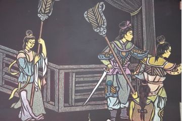 中古　美品!!　ベトナム民芸家具　工芸品　見ごたえのある精彩な細工が目を引くガラス天板の座卓(ローテーブル、センターテーブル、リビングテーブル)(R-084437)