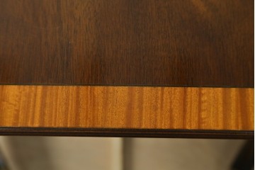 中古　美品　イギリス　高級ブランド　RACKSTRAW(ラックストロー)　優雅な曲線を描く2本脚のデザインが美しいダイニングテーブル　定価約45万円　(R-084439)