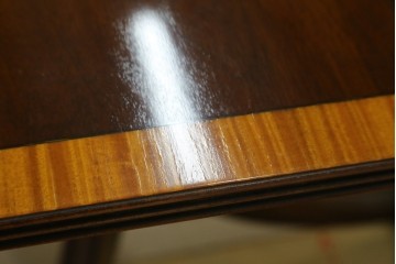 中古　美品　イギリス　高級ブランド　RACKSTRAW(ラックストロー)　優雅な曲線を描く2本脚のデザインが美しいダイニングテーブル　定価約45万円　(R-084439)
