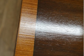 中古　美品　イギリス　高級ブランド　RACKSTRAW(ラックストロー)　優雅な曲線を描く2本脚のデザインが美しいダイニングテーブル　定価約45万円　(R-084439)