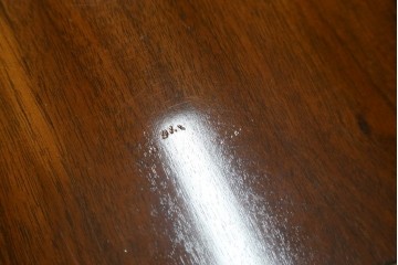 中古　美品　イギリス　高級ブランド　RACKSTRAW(ラックストロー)　優雅な曲線を描く2本脚のデザインが美しいダイニングテーブル　定価約45万円　(R-084439)