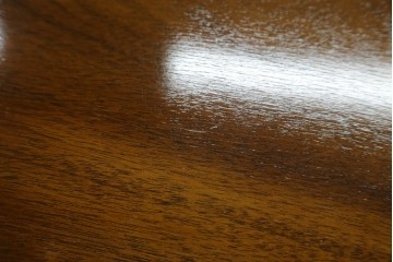 中古　美品　イギリス　高級ブランド　RACKSTRAW(ラックストロー)　優雅な曲線を描く2本脚のデザインが美しいダイニングテーブル　定価約45万円　(R-084439)