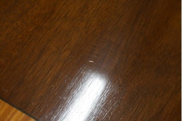 中古　美品　イギリス　高級ブランド　RACKSTRAW(ラックストロー)　優雅な曲線を描く2本脚のデザインが美しいダイニングテーブル　定価約45万円　(R-084439)