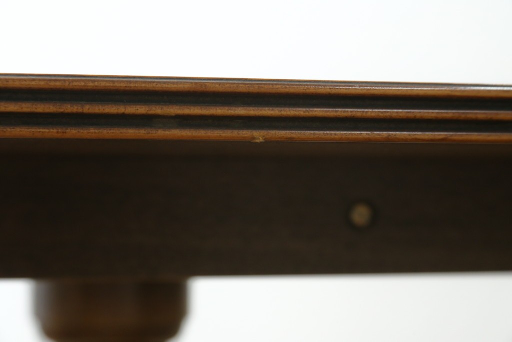 中古　美品　イギリス　高級ブランド　RACKSTRAW(ラックストロー)　優雅な曲線を描く2本脚のデザインが美しいダイニングテーブル　定価約45万円　(R-084439)