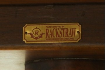 中古　美品　イギリス　高級ブランド　RACKSTRAW(ラックストロー)　優雅な曲線を描く2本脚のデザインが美しいダイニングテーブル　定価約45万円　(R-084439)
