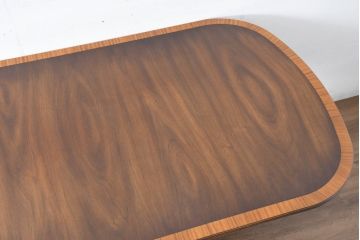 中古　美品　イギリス　高級ブランド　RACKSTRAW(ラックストロー)　優雅な曲線を描く2本脚のデザインが美しいダイニングテーブル(食卓、4人用、6人用、4人掛け、6人掛け、英国)(定価約45万円)(R-084439)