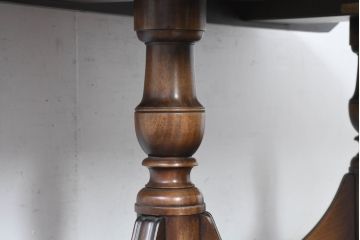 中古　美品　イギリス　高級ブランド　RACKSTRAW(ラックストロー)　優雅な曲線を描く2本脚のデザインが美しいダイニングテーブル(食卓、4人用、6人用、4人掛け、6人掛け、英国)(定価約45万円)(R-084439)