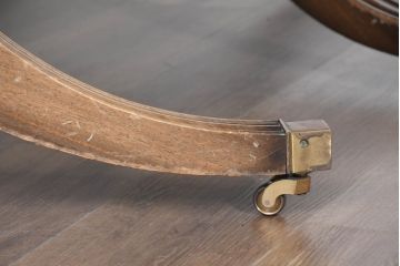 中古　美品　イギリス　高級ブランド　RACKSTRAW(ラックストロー)　優雅な曲線を描く2本脚のデザインが美しいダイニングテーブル(食卓、4人用、6人用、4人掛け、6人掛け、英国)(定価約45万円)(R-084439)
