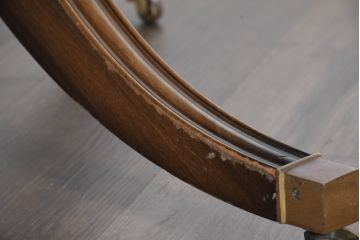 中古　美品　イギリス　高級ブランド　RACKSTRAW(ラックストロー)　優雅な曲線を描く2本脚のデザインが美しいダイニングテーブル(食卓、4人用、6人用、4人掛け、6人掛け、英国)(定価約45万円)(R-084439)