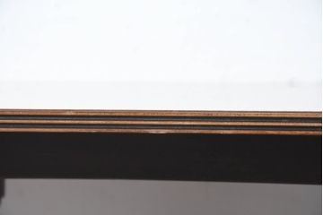 中古　美品　イギリス　高級ブランド　RACKSTRAW(ラックストロー)　優雅な曲線を描く2本脚のデザインが美しいダイニングテーブル(食卓、4人用、6人用、4人掛け、6人掛け、英国)(定価約45万円)(R-084439)
