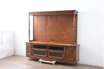 中古　超美品!!　maruni(マルニ木工)　高級ライン ブリタニアシリーズ　重厚感と上質さを兼ね備えたシアターボード(テレビ台、テレビボード、テレビボード、収納棚)(定価約140万円)(R-084442)