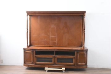 中古　超美品!!　maruni(マルニ木工)　高級ライン ブリタニアシリーズ　重厚感と上質さを兼ね備えたシアターボード(テレビ台、テレビボード、テレビボード、収納棚)(定価約140万円)(R-084442)