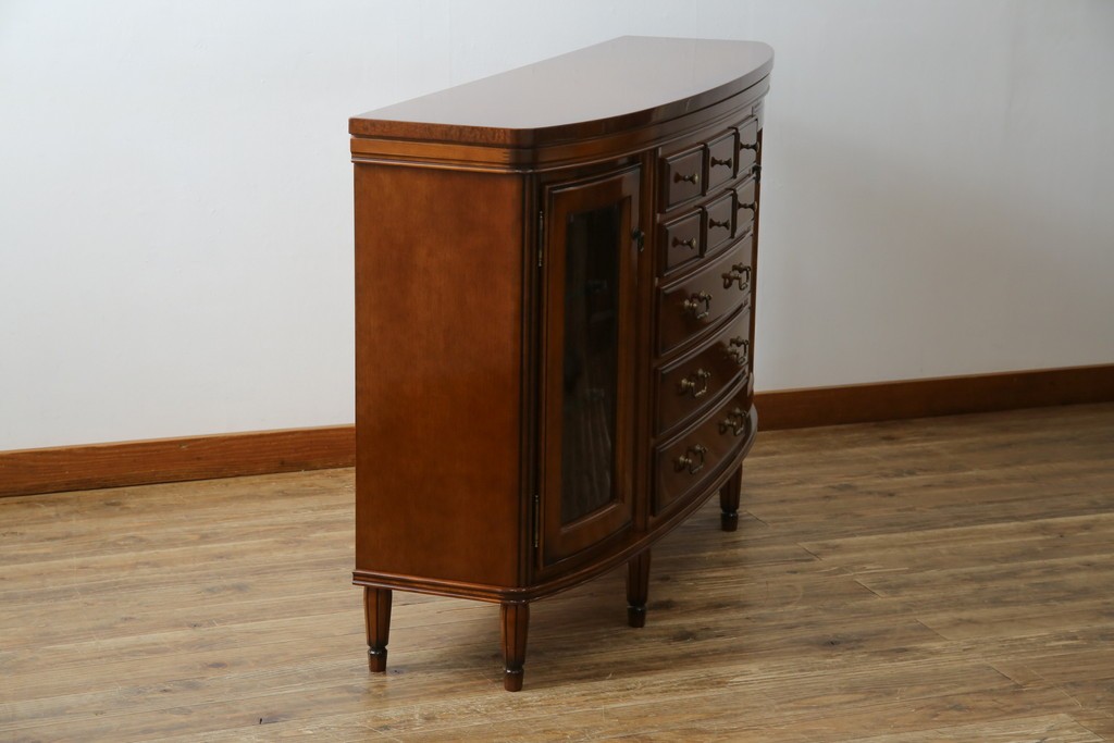 中古　超美品　maruni(マルニ木工)　ブリタニアシリーズ　135　英国クラシックの気品漂う収納力抜群のサイドボード　定価約108万円相当　(R-084443)