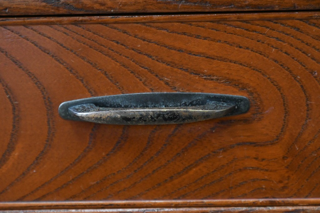 中古　上手物!!　高級デパート取り扱い　国産　職人手作り　欅(ケヤキ)材　職人技が光る凝った作りの茶棚(飾り棚、茶箪笥、収納棚、戸棚、網代)(R-084450)