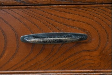 中古　上手物!!　高級デパート取り扱い　国産　職人手作り　欅(ケヤキ)材　職人技が光る凝った作りの茶棚(飾り棚、茶箪笥、収納棚、戸棚、網代)(R-084450)