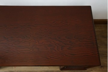 中古　高級品!!　高島屋デパート取り扱い　伝統技法　「杢目出し漆塗り」(根来漆塗り)　内部桐材　職人の技が光る!実用性とデザイン性を兼ね備えた座卓　(R-084452)